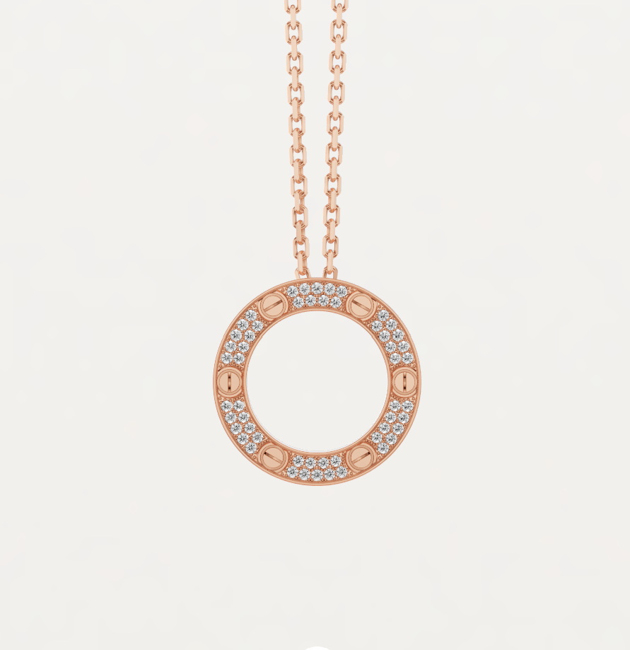 CA. 러브 펜던트 목걸이 파베 